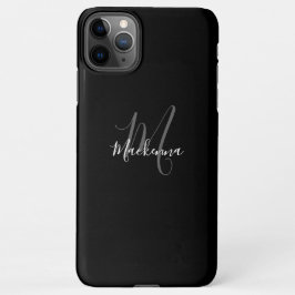 Capa Para iPhone Modern Black White Monogramas Girassol Name Chic