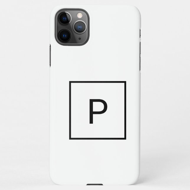 Capa Para iPhone MONOGRAMA BRANCO PRETO SIMPLES Ca PERSONALIZADA (Verso)