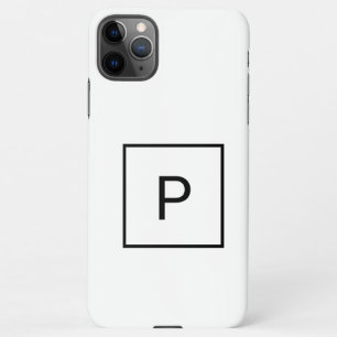 Capa Para iPhone MONOGRAMA BRANCO PRETO SIMPLES Ca PERSONALIZADA