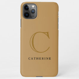 Capa Para iPhone Monograma de Script Dourado Clássico Simples