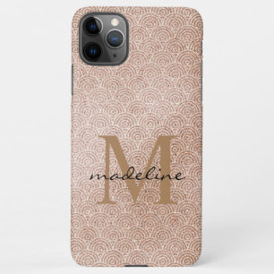 Capa Para iPhone Monograma Elegante Oriental Dourado da Trendy Rosa
