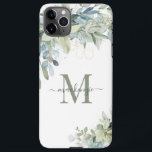 Capa Para iPhone Monograma Floral Botânico Eucalyptus Elegante<br><div class="desc">Elegante Capa de telefone de células do Monograma Botânico Floral Eucalyptus com nosso adorável sábio eucalipto verde e verde-azul empoeirado e tipografia moderna. Fácil de personalizar com suas informações para uma capa de telefone simplesmente elegante. Entre em contato conosco em cedarandstring@gmail.com se precisar de assistência com o design ou produtos...</div>