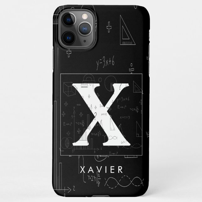Capa Para iPhone Monograma Matemático - Xavier iPhone 11Pro Máx Cas (Verso)