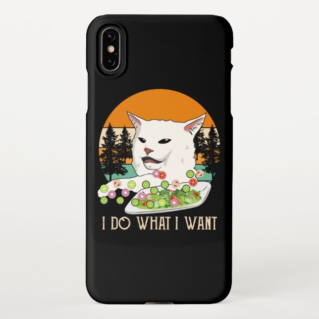 Capa Para iPhone Mulher Gritando Em Meme Gato, Meme Gato (Verso)