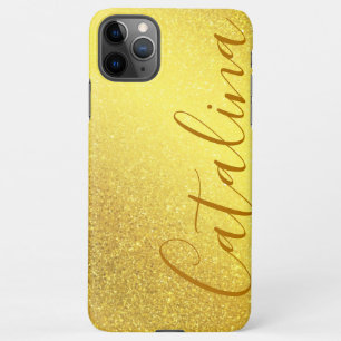 Capa Para iPhone Na moda Faux Dourado Glitter Yellow Honey Nome Per