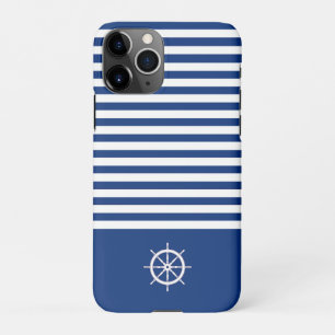 Capa Para iPhone Náuticas+Barras Azul+Branco
