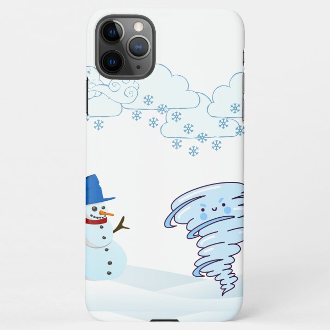 Capa Para iPhone Neve e vento de inverno bonito (Verso)
