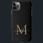 Capa Para iPhone Nome do Script Feminino do Monograma Dourado Moder<br><div class="desc">Dourado Monograma Moderno,  Monograma,  Capa de telefone do Nome do Script Feminino</div>