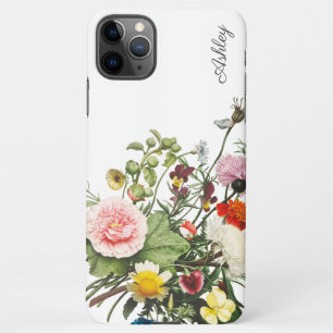 Capa Para iPhone Nome PERSONALIZADO da Cor de Água do Flor Botânico
