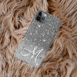 Capa Para iPhone Nome Personalizado da Glitter da Cinza Moderna<br><div class="desc">Nome Personalizado da Glitter da Cinza Moderna</div>