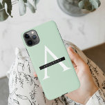 Capa Para iPhone Nome Personalizado Mint Pastel Minimalista<br><div class="desc">Nome Personalizado Mint Pastel Minimalista</div>