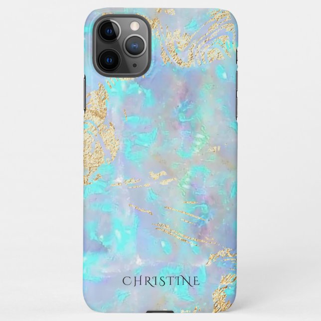 Capa Para iPhone nome personalizado opal stone (Verso)