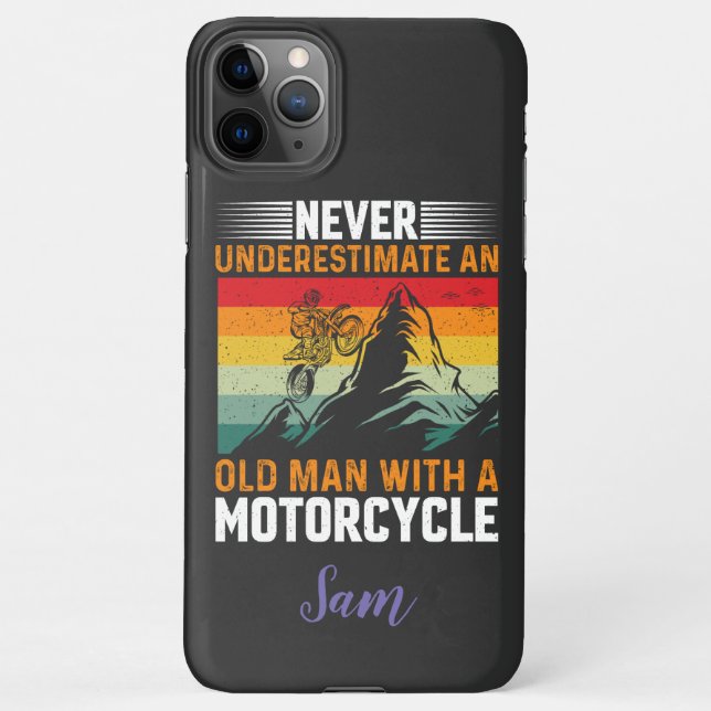 Capa Para iPhone Nunca Subestime Um Velho Com Uma Moto (Verso)