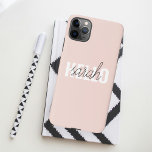 Capa Para iPhone O Pastel Moderno Pink Hello E Você Nome<br><div class="desc">O Pastel Moderno Pink Hello E Você Nome</div>