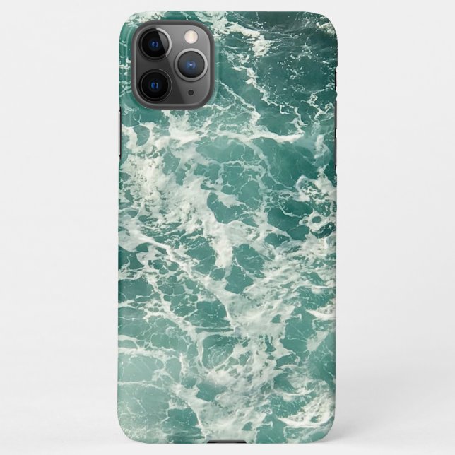Capa Para iPhone Ondas Verdes Azuis (Verso)