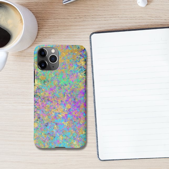 Capa Para iPhone Opala de Fogo Pedra Preciosa Falso Ouro Iridescent (Criador carregado)