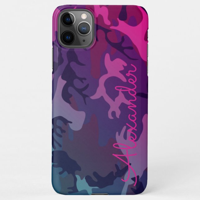 Capa Para iPhone ORÇAMENTO DA Camoflaule CAMO Púrpura Personalizado (Verso)
