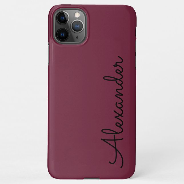 Capa Para iPhone ORÇAMENTO manuscrito personalizado Maroon Berry (Verso)