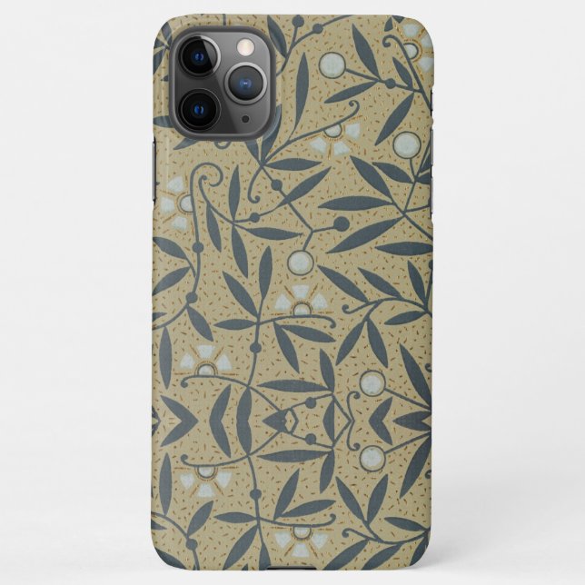 Capa Para iPhone Ornate floral pattern with dark blue vines  (Verso)