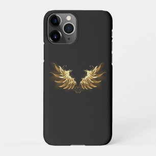 Capa Para iPhone Ouro Angel Wings sobre fundo preto