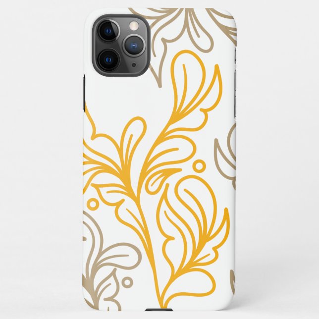 Capa Para iPhone Ouro Boho Leaf Design (Verso)