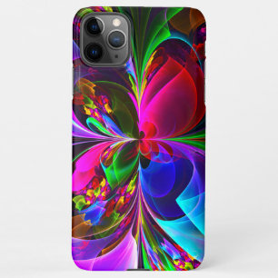 Capa Para iPhone Padrão Azul Vermelho Abstrato Floral Moderno #12