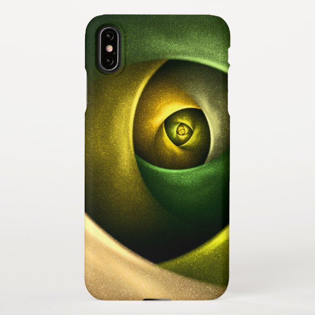 Capa Para iPhone Padrão de Abstrato de Arte Floral Moderna Verde #2 (Verso)