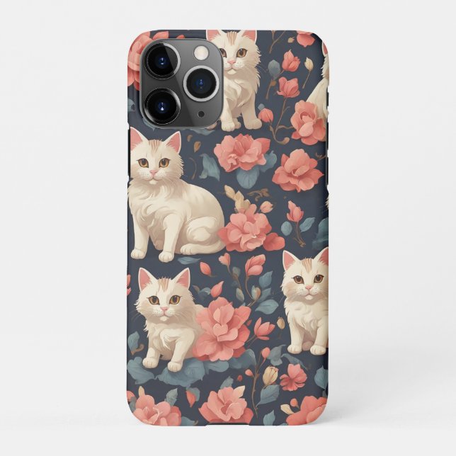 Capa Para iPhone Padrão de gato bonito (Verso)