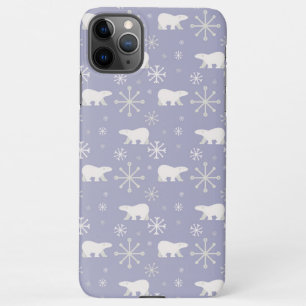 Capa Para iPhone Padrão de Natal com ursos polares e flocos de neve