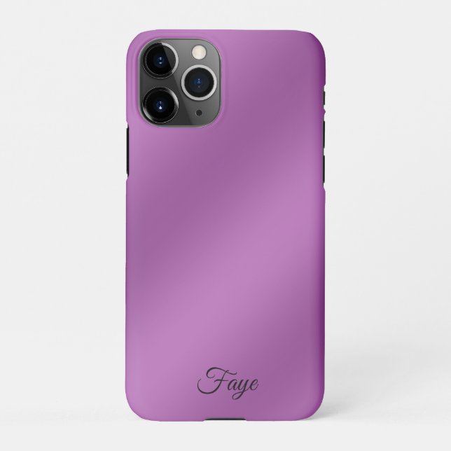 Capa Para iPhone Padrão de onda de gradiente roxo simples moderno (Verso)