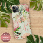 Capa Para iPhone Padrão de Rosa Floral Cor-de-Rosa com Vintage Pers<br><div class="desc">Cor de rosa pastel, sage e hortelã, cor de rosa, verde-lacre e azul-claro, vermelho-coral e cor de laranja pálida. Com espaço para personalizar ou personalizar com um monograma ou inicial de sua escolha. Belo, moderno e legal cobrir para o motif motif motif motif motif motif motif, experiente e amante da...</div>