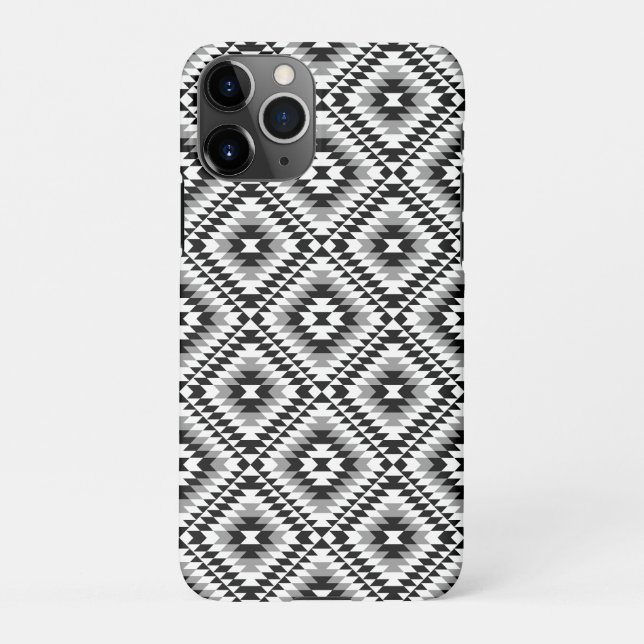 Capa Para iPhone Padrão de Símbolo Aztec Estilizado BW+Cinza (Verso)