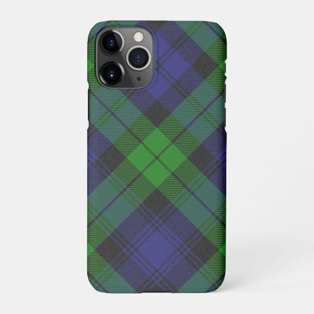 Capa Para iPhone Padrão Escocês da Xadrez Tartan Black Watch (Verso)