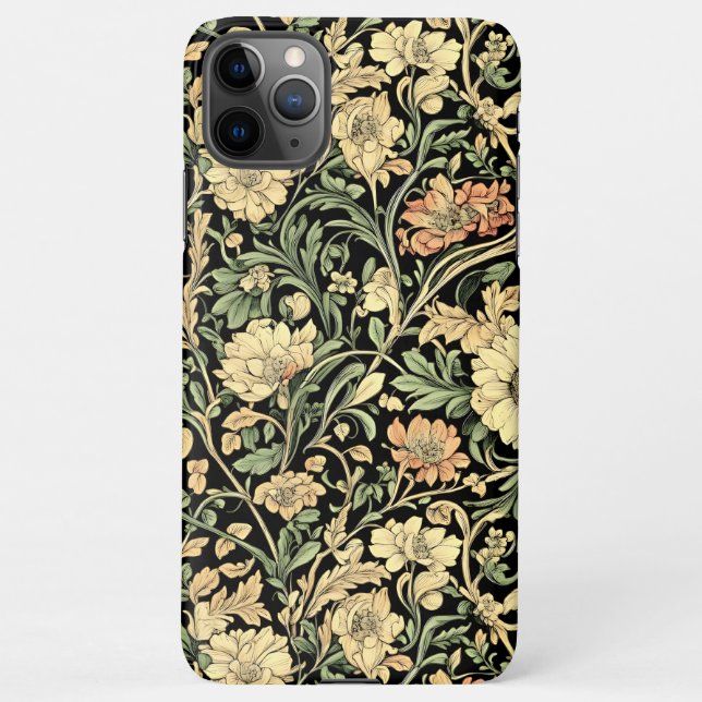 Capa Para iPhone padrão floral estilo vitoriano (Verso)