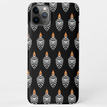 Padrão Geométrico do Pássaro Hoopoe em Preto