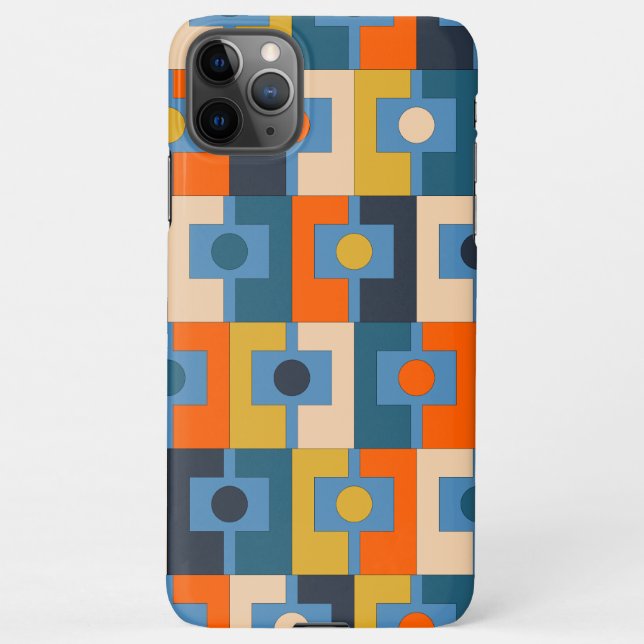 Capa Para iPhone Padrão Geométrico Retroativo Retangular (Verso)