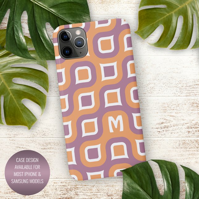 Capa Para iPhone Padrão Mauve Purple Peach Orange White Midsect (Criador carregado)