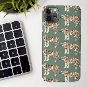 Capa Para iPhone Padrão Selvagem de Tigres Tropicais Modernos