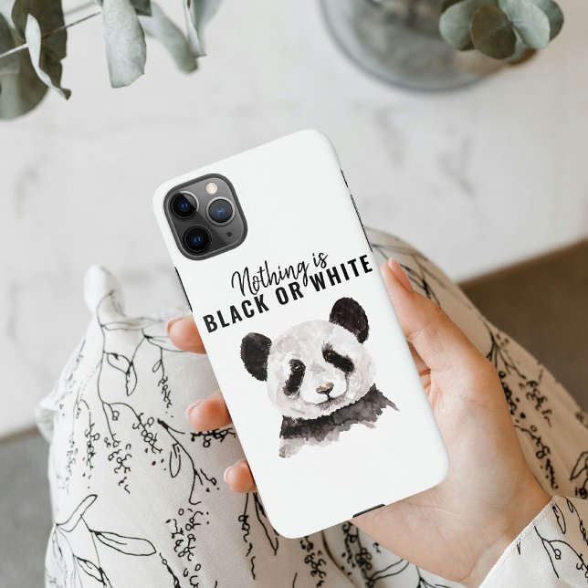 Capa Para iPhone Panda Negra E Branca Moderna Engraçada Com Citação (Criador carregado)