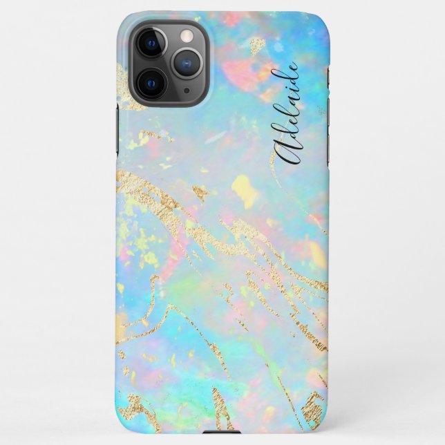 Capa Para iPhone Pedra opal holográfica FAUX (Verso)
