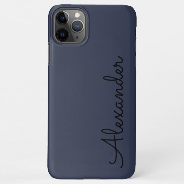 Capa Para iPhone Personalizado Azul com Nome Manuscrito ORÇAMENTO (Verso)