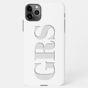 Capa Para iPhone Personalizar Monograma, Letras Cinzas Negrito Somb