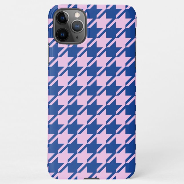Capa Para iPhone Pink-alto-dente+Padrão Azul (Verso)