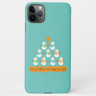 Capa Para iPhone Pirâmide de árvores de Natal feita de neve do xmas