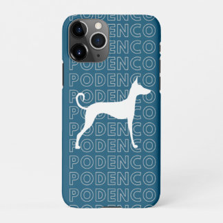 Capa Para iPhone Podenco Cachorro Silhouette em Branco