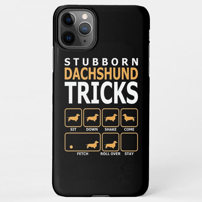 Capa Para iPhone Presente no cão | Truques Dachshund Stubborn (Verso)