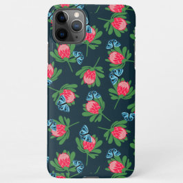 Capa Para iPhone Protea flores e borboletas