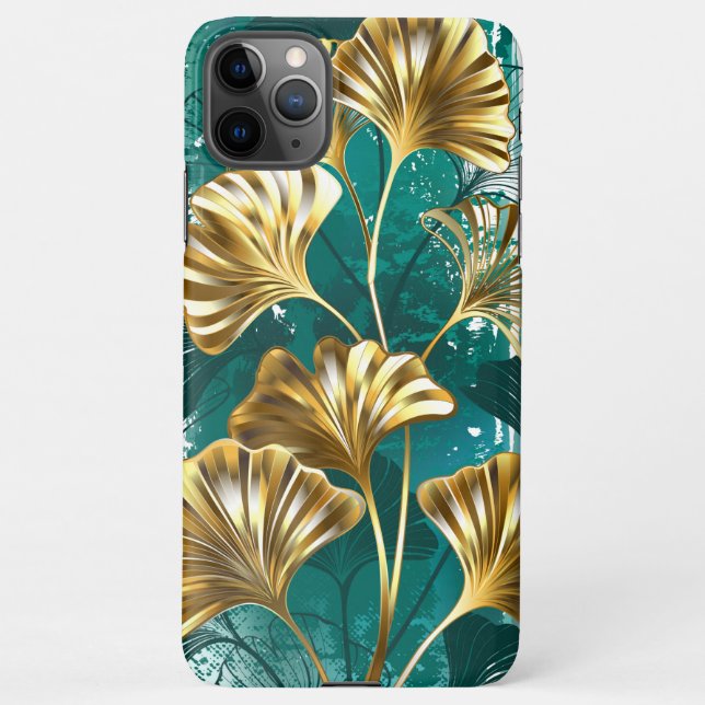 Capa Para iPhone Ramificação com Ouro deixa Ginko Biloba (Verso)