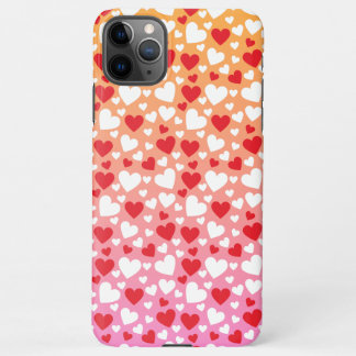 Capa Para iPhone Red and White Hearts Pattern Phone Case