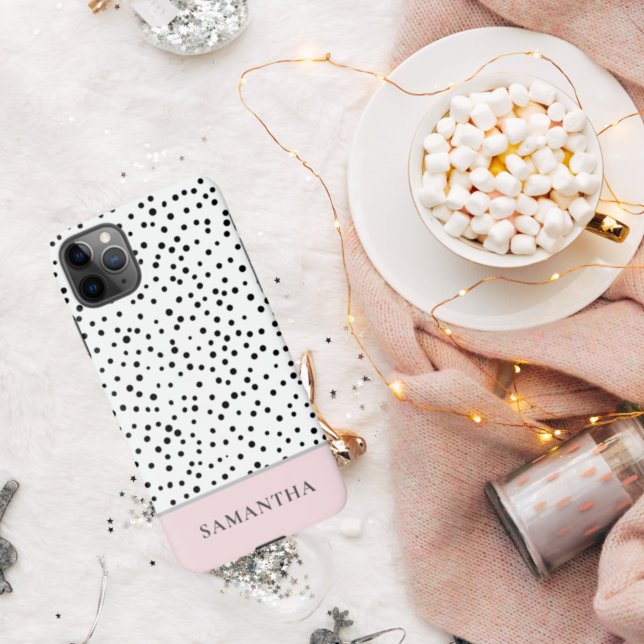 Capa Para iPhone Rosa Menina Moderna Pink Com Nome Personalizado (Criador carregado)